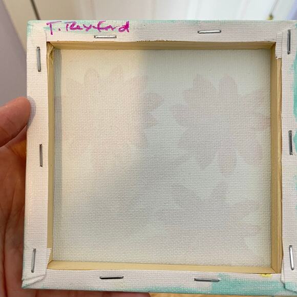 Handmade acrylic painting purple flowers lilacs - Picture 2 of 2